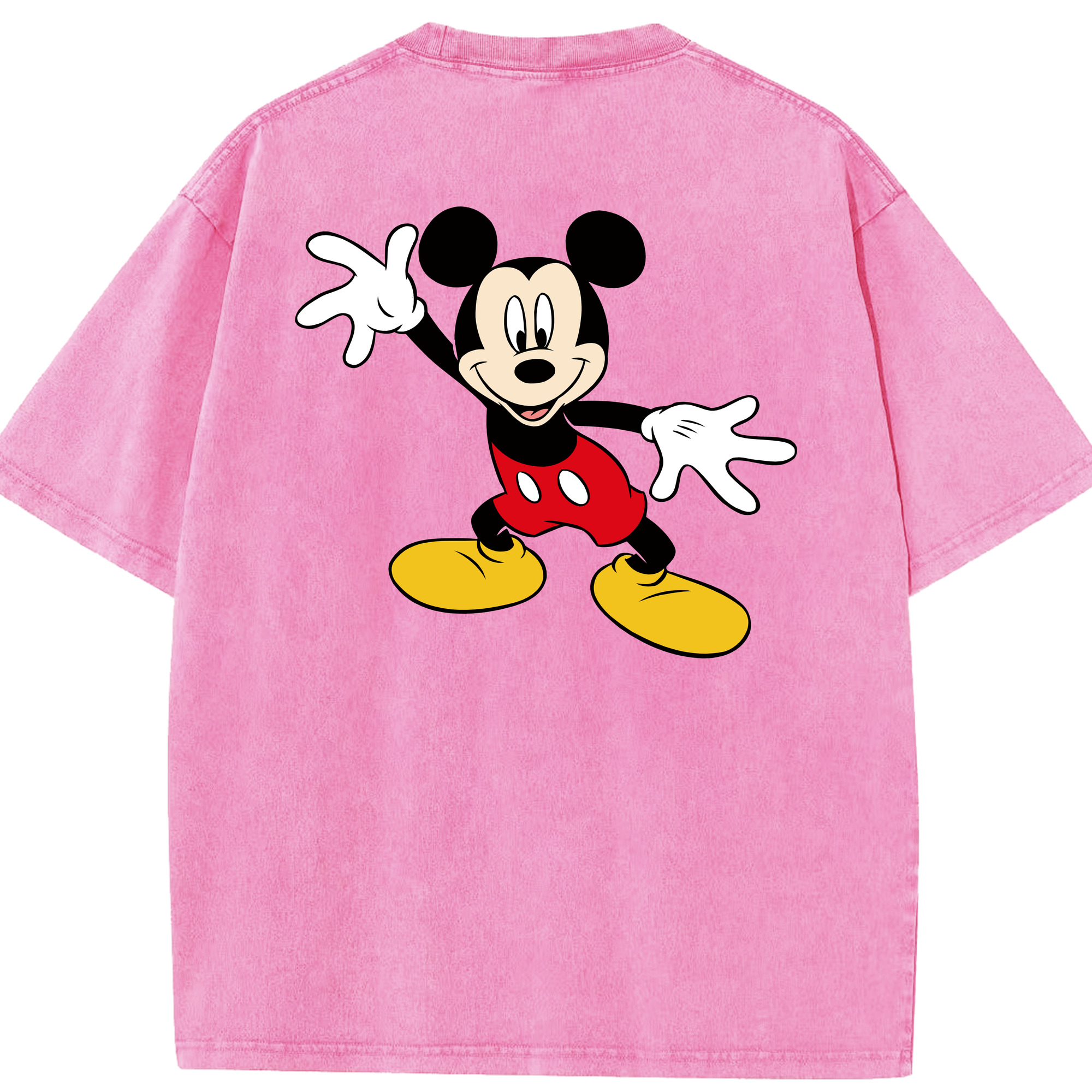 （画像用） ミッキーマウス Mickey Mouse 綿100% ヴィンテージ風 半袖Tシャツ（背面プリント）
